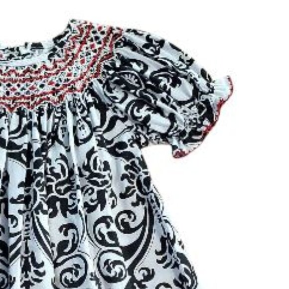 Le' Za Me Bishop Smocked Black and White Dress Size 2T - Picture 4 of 7